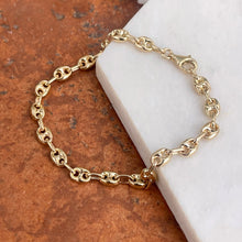 Load image into Gallery viewer, 14KT Yellow Gold 5mm Puffed Anchor Chain Link Bracelet