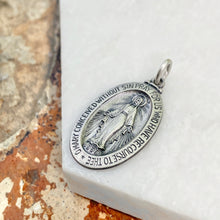 Load image into Gallery viewer, Sterling Silver Antiqued Miraculous Medal Oval Pendant 20mm, Sterling Silver Antiqued Miraculous Medal Oval Pendant 20mm - Legacy Saint Jewelry