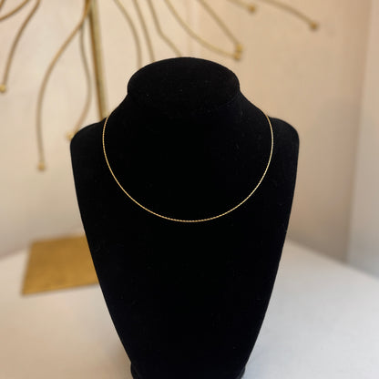 14KT Yellow Gold Cable Twist .75mm Neck Wire Necklace
