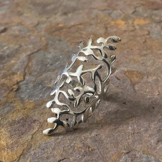 Sterling Silver Contemporary Open Vines Ring, Sterling Silver Contemporary Open Vines Ring - Legacy Saint Jewelry