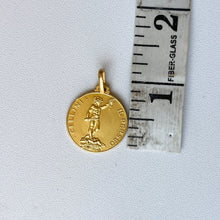 Load image into Gallery viewer, 14KT Yellow Gold Matte Perseus + Medusa Head Medal Pendant 21mm