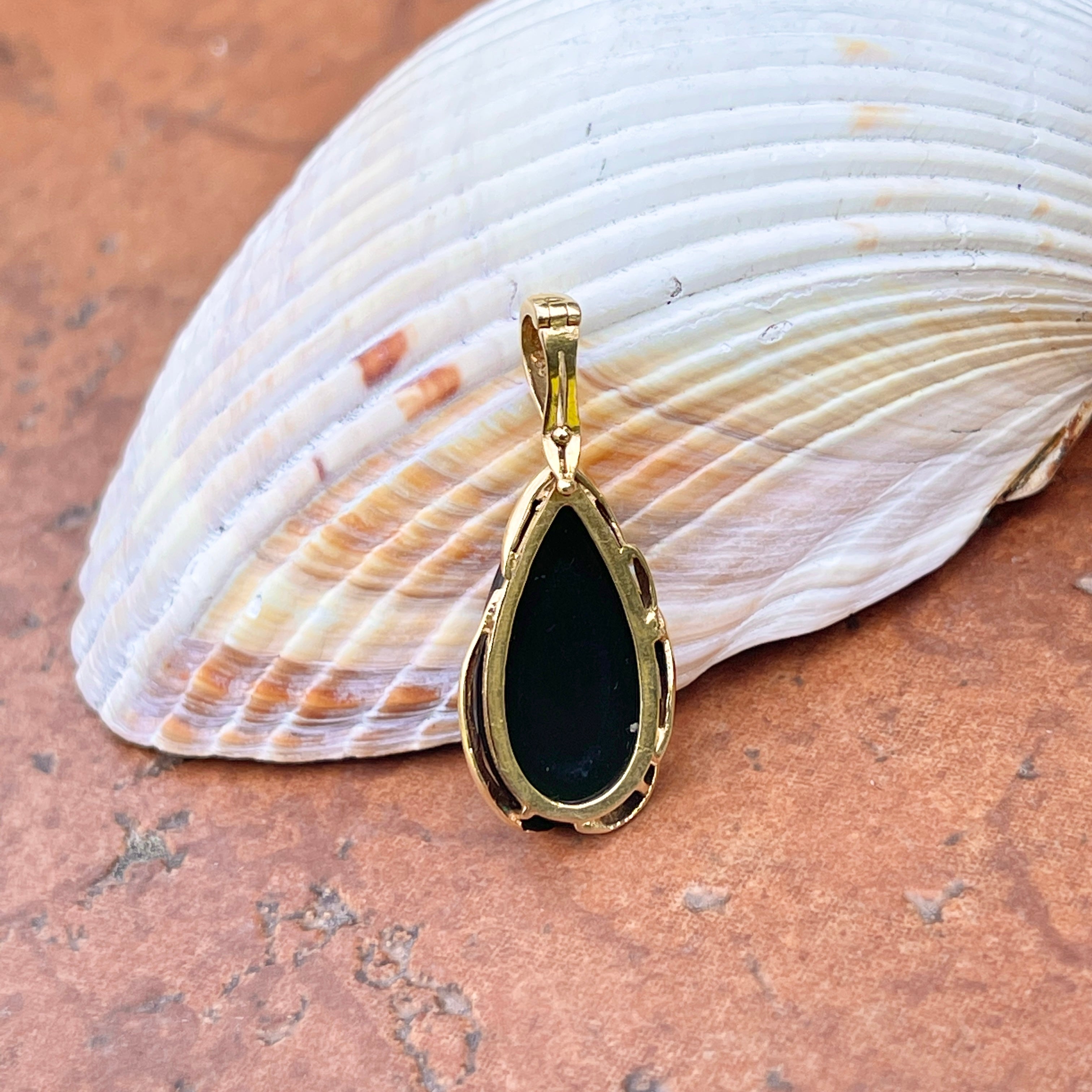 Black Onyx Clover 14kt Yellow Gold Plated Necklace