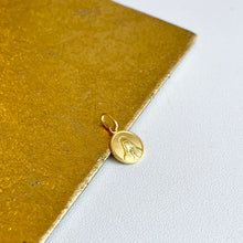 Load image into Gallery viewer, 18KT Yellow Gold Matte Our Lady of Lourdes Medal Pendant 10mm