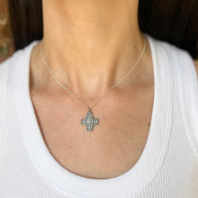 Load image into Gallery viewer, Sterling Silver Antiqued Four Way Catholic Cross Medal Pendant 37mm