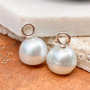14KT White Gold Paspaley South Sea Pearl Round Earrings Charms 12mm/ FINE, 14KT White Gold Paspaley South Sea Pearl Round Earrings Charms 12mm/ FINE - Legacy Saint Jewelry