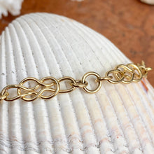 Load image into Gallery viewer, 14KT Yellow Gold Polished Circles Flat Link Chain Bracelet