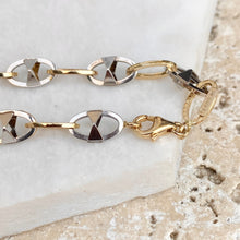 Load image into Gallery viewer, 14KT White Gold + Yellow Gold Oval Link Bracelet