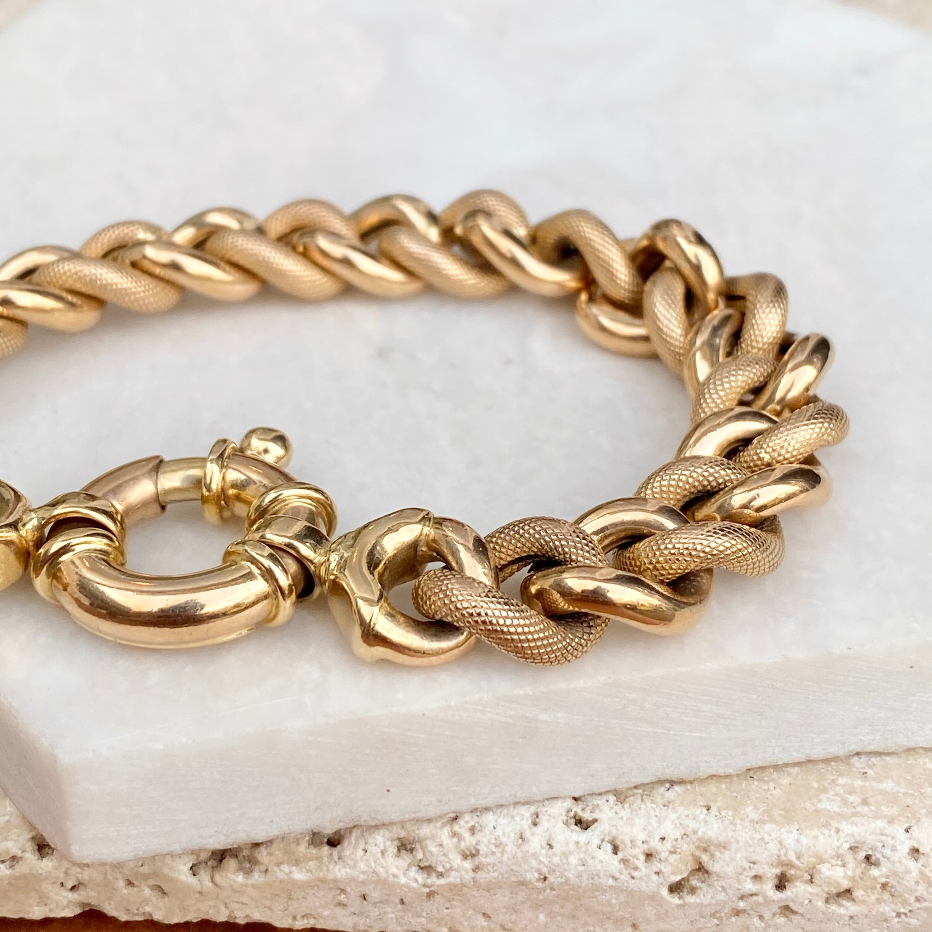 Vintage Gold silver cheapest bracelet chunky Link