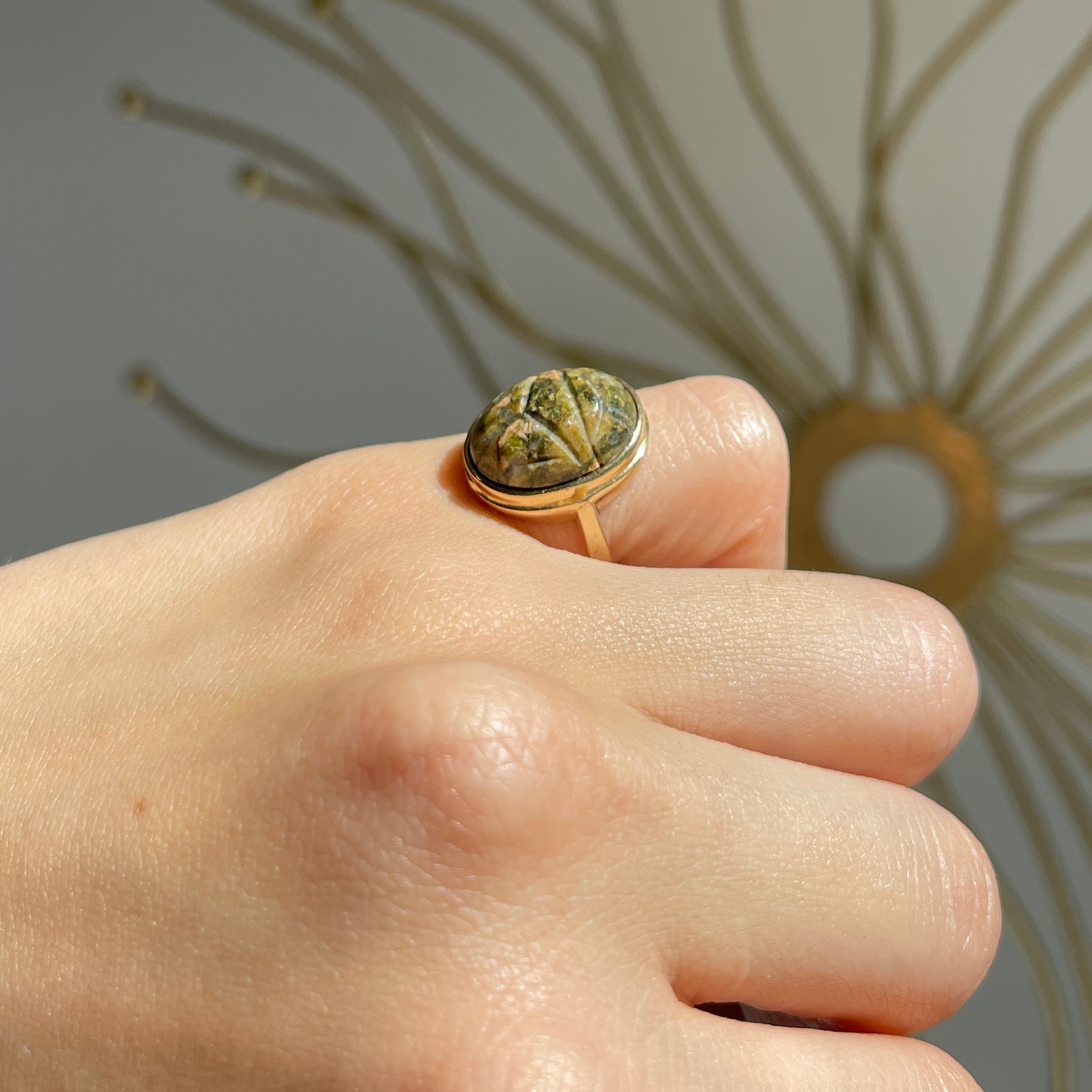 Carved hot sale agate ring