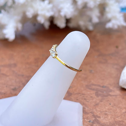 114KT Yellow Gold 4 CZ Stone Toe Ring