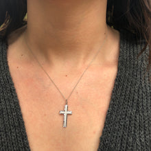 Load image into Gallery viewer, 10KT White Gold Diamond-Cut Cross Pendant Charm, 10KT White Gold Diamond-Cut Cross Pendant Charm - Legacy Saint Jewelry