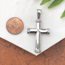 Load image into Gallery viewer, 14KT White Gold Polished Large Cross Pendant - Legacy Saint Jewelry