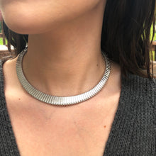 Load image into Gallery viewer, Sterling Silver Ribbed Neck Wire Collar Necklace 14mm, Sterling Silver Ribbed Neck Wire Collar Necklace 14mm - Legacy Saint Jewelry