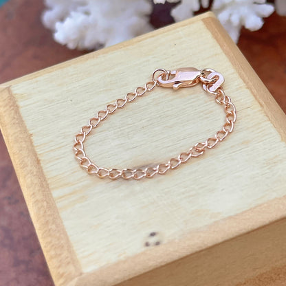 14KT Rose Gold Double Curb Chain Necklace Extender Safety Chain 3"