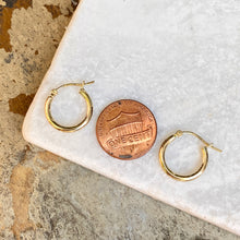 Load image into Gallery viewer, 14KT Yellow Gold Polished 2mm Tube Hoop Earrings 15mm, 14KT Yellow Gold Polished 2mm Tube Hoop Earrings 15mm - Legacy Saint Jewelry