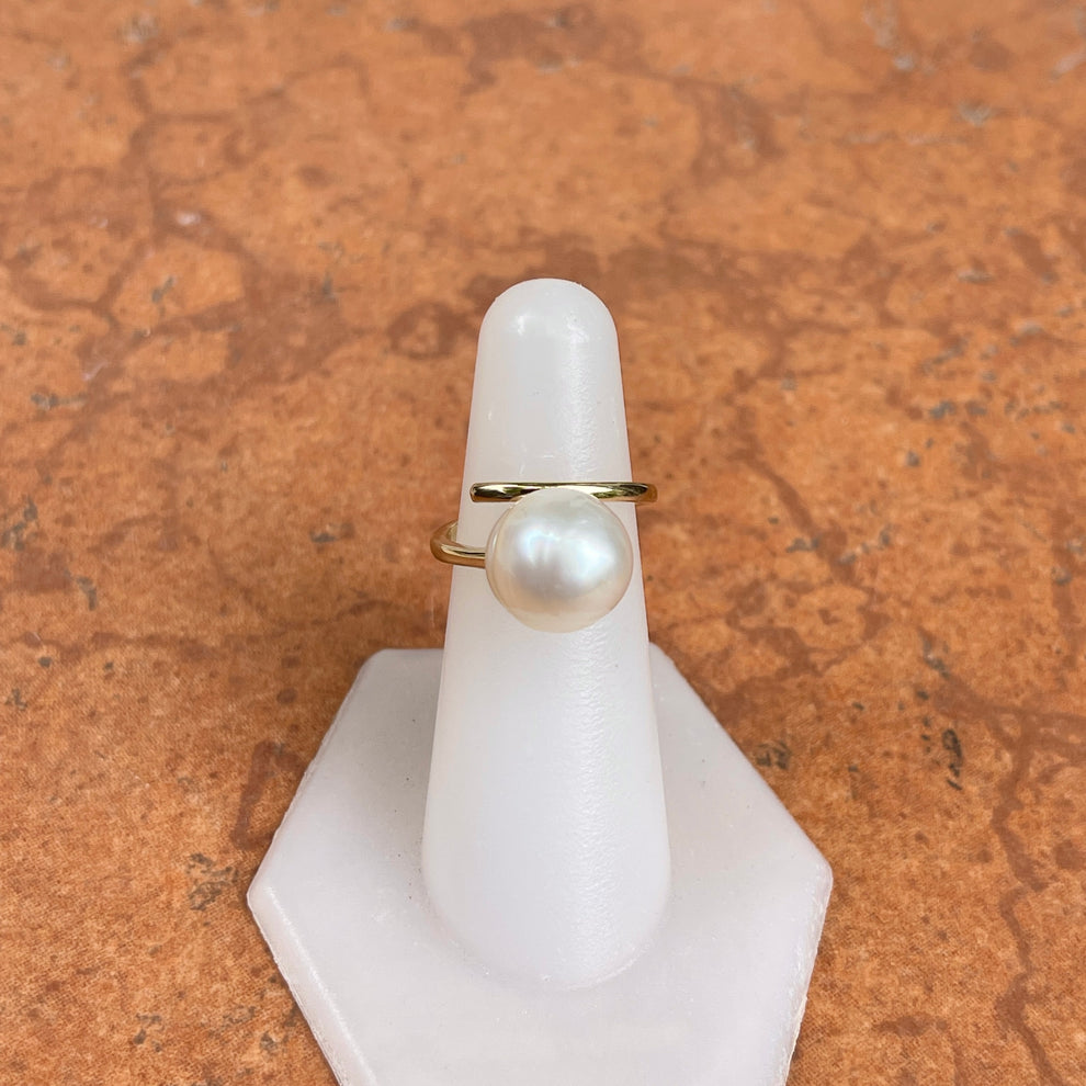 14KT Yellow Gold 12mm Paspaley South Sea Pearl Bypass Ring – LSJ