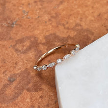 Load image into Gallery viewer, 14KT Rose Gold Diamond Thin Stacking Band Ring