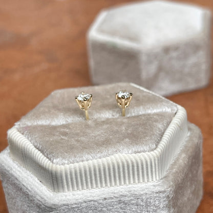 14KT Yellow Gold 1/5 CTW Lab Diamond 4 Prong Stud Earrings