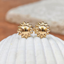Load image into Gallery viewer, 14KT Yellow Gold Polished Mini Sunflower Post Stud Earrings, 14KT Yellow Gold Polished Mini Sunflower Post Stud Earrings - Legacy Saint Jewelry