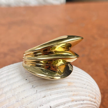 SOLD Estate 18KT Yellow Gold Modernist Large Statement Ring