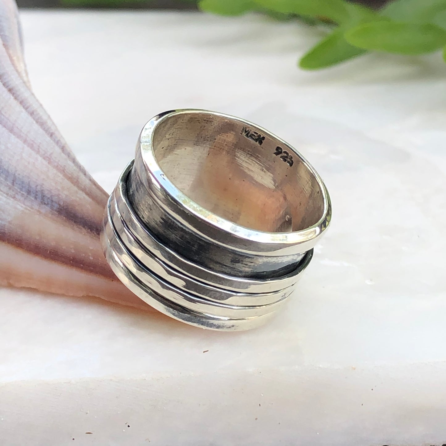 Sterling Silver 3-Wire Spinner Cigar Band Ring, Sterling Silver 3-Wire Spinner Cigar Band Ring - Legacy Saint Jewelry