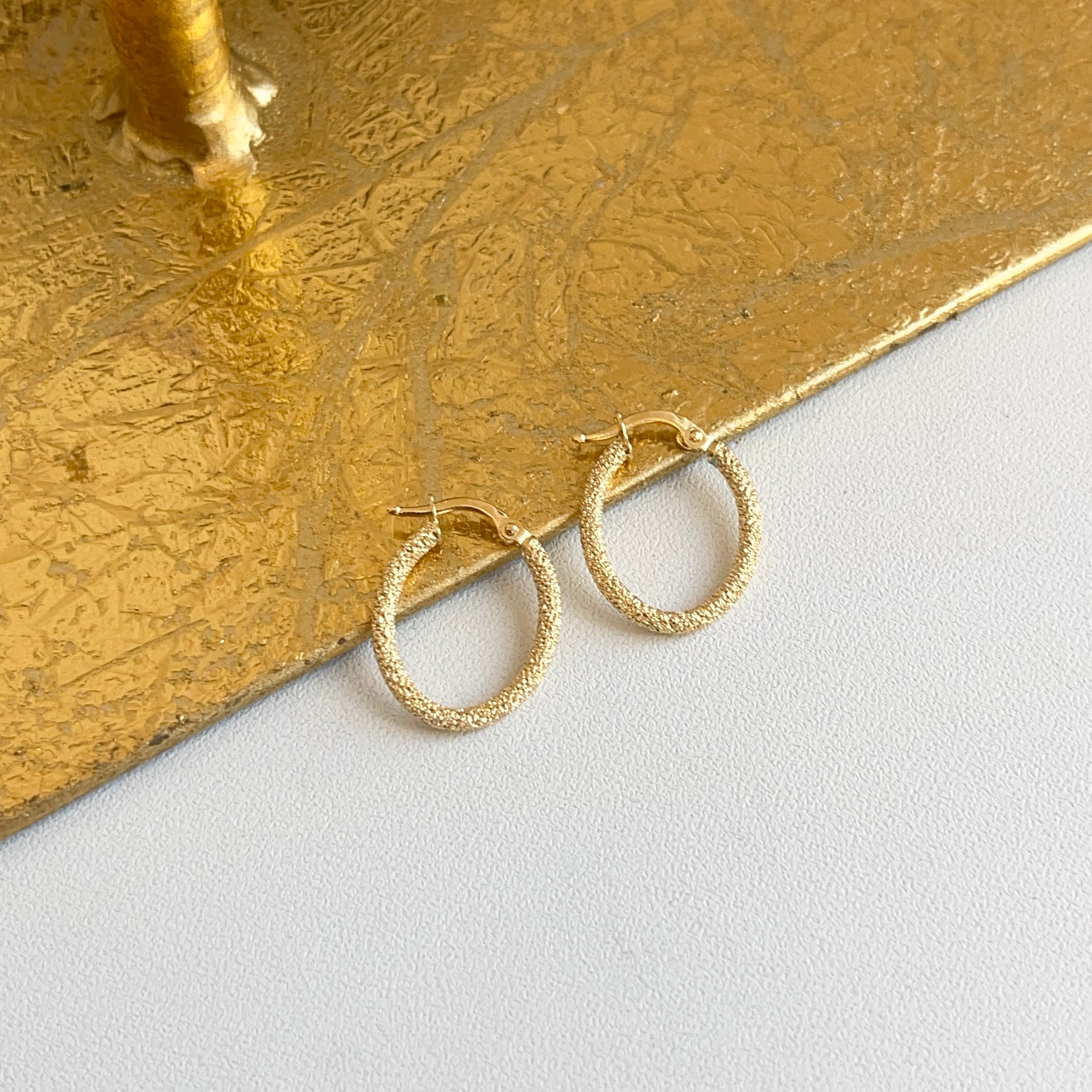 New Gold factory Textured Long Oval Hoop Earrings