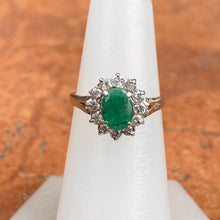 Load image into Gallery viewer, Estate 14KT White Gold Oval .90CT Emerald + Diamond Accent Ring, Estate 14KT White Gold Oval .90CT Emerald + Diamond Accent Ring - Legacy Saint Jewelry