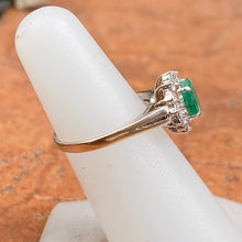 Load image into Gallery viewer, Estate 14KT White Gold Oval .90CT Emerald + Diamond Accent Ring, Estate 14KT White Gold Oval .90CT Emerald + Diamond Accent Ring - Legacy Saint Jewelry