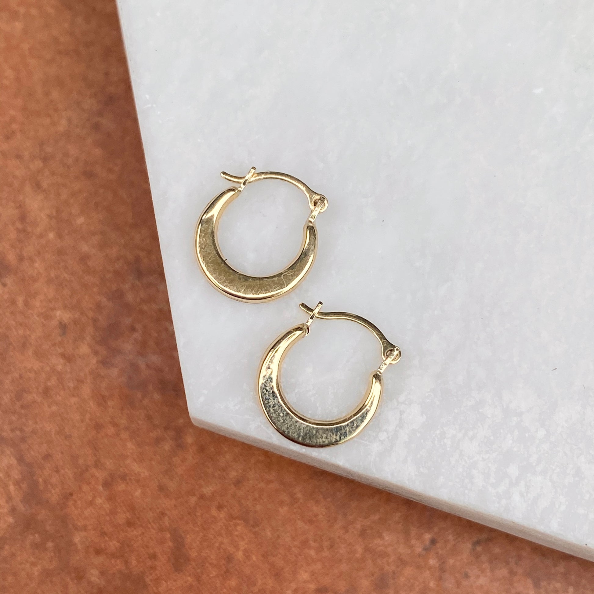 14KT Yellow Gold Polished Mini Hollow Hoop Earrings 10mm, 14KT Yellow Gold Polished Mini Hollow Hoop Earrings 10mm - Legacy Saint Jewelry