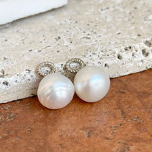 Load image into Gallery viewer, 14KT White Gold Rope Design Paspaley South Sea Pearl Earring Charms 13mm