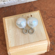 Load image into Gallery viewer, 14KT White Gold Rope Design Paspaley South Sea Pearl Earring Charms 13mm
