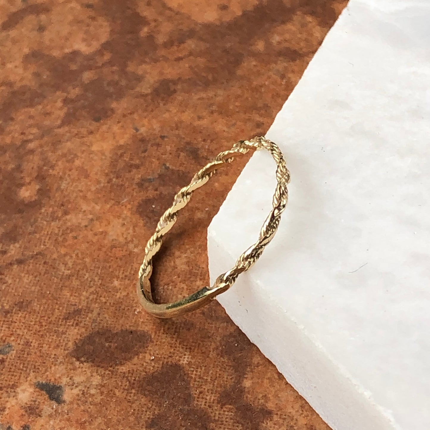 14KT Yellow Gold Diamond-Cut Rope Band Ring, 14KT Yellow Gold Diamond-Cut Rope Band Ring - Legacy Saint Jewelry