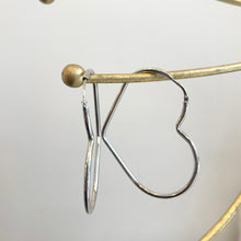 Load image into Gallery viewer, Sterling Silver Heart Shaped Endless Hoop Earrings 45mm