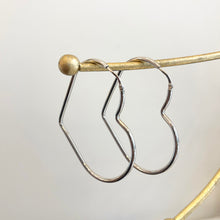 Load image into Gallery viewer, Sterling Silver Heart Shaped Endless Hoop Earrings 45mm