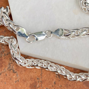 Sterling Silver Polished 6mm Spiga Chain Link Necklace 20", Sterling Silver Polished 6mm Spiga Chain Link Necklace 20" - Legacy Saint Jewelry