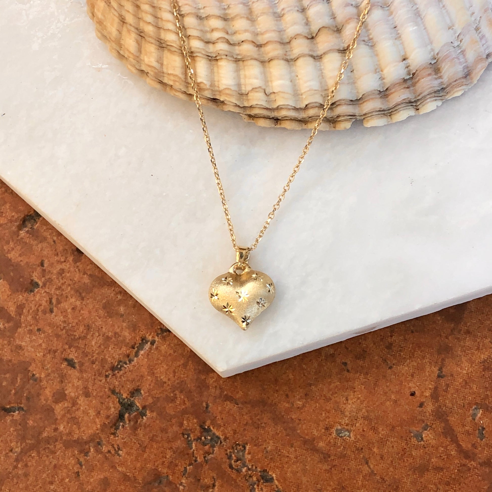 14kt Gold Puffed Heart Charm for Sale