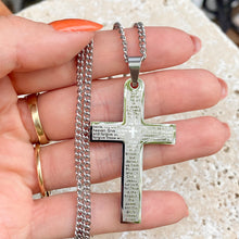 Load image into Gallery viewer, Stainless Steel Polished The Lord&#39;s Prayer Large Cross Chain Necklace, Stainless Steel Polished The Lord&#39;s Prayer Large Cross Chain Necklace - Legacy Saint Jewelry