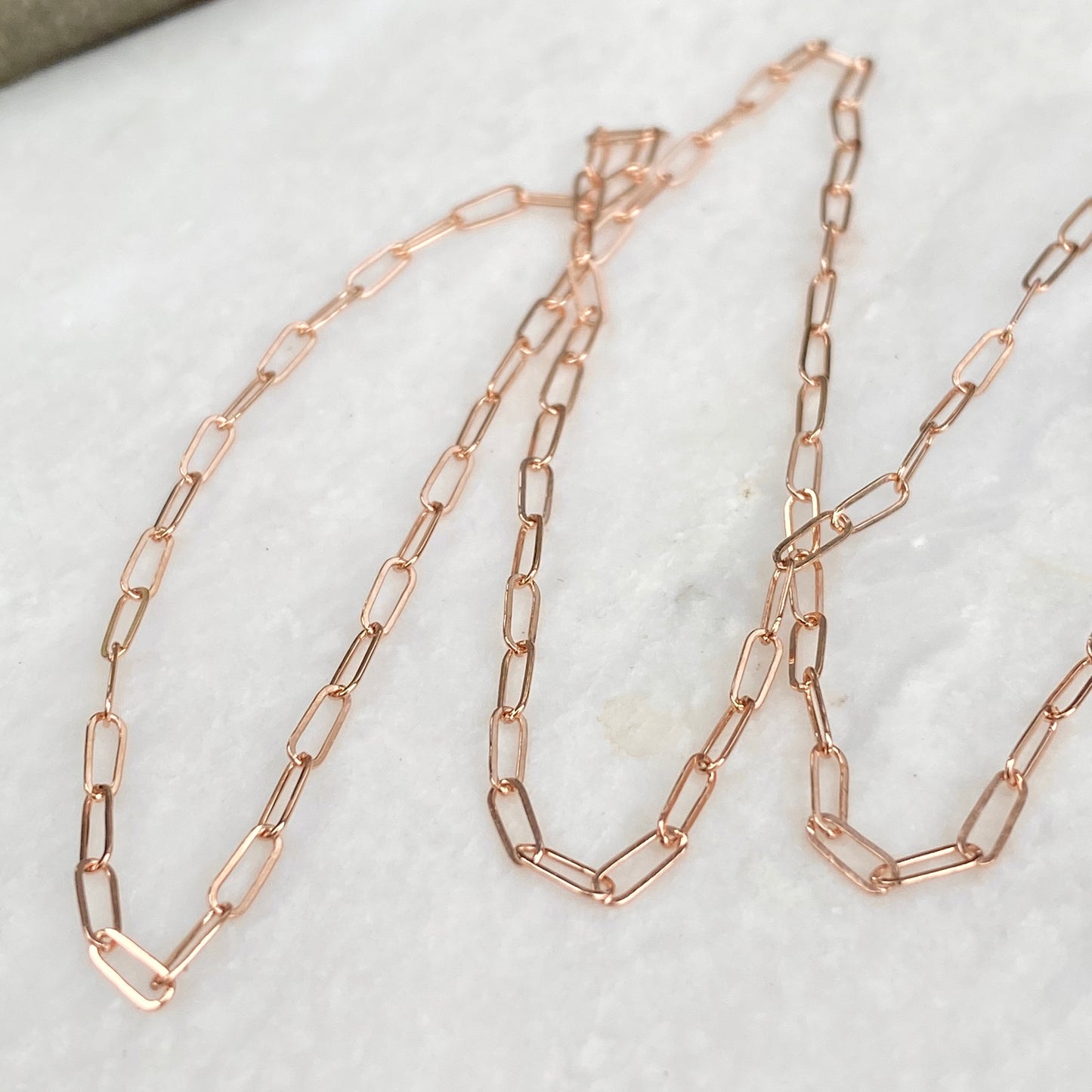 14KT Rose Gold Polished Open Paper Clip Chain Link Necklace 1.8mm, 14KT Rose Gold Polished Open Paper Clip Chain Link Necklace 1.8mm - Legacy Saint Jewelry