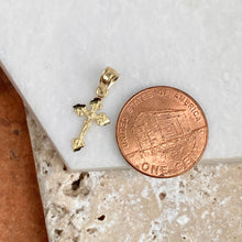 Load image into Gallery viewer, OOO 10KT Yellow Gold Detailed Mini Crucifix Cross Pendant Charm, OOO 10KT Yellow Gold Detailed Mini Crucifix Cross Pendant Charm - Legacy Saint Jewelry