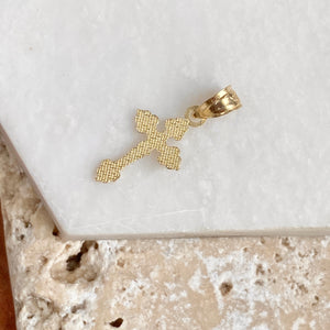 OOO 10KT Yellow Gold Detailed Mini Crucifix Cross Pendant Charm, OOO 10KT Yellow Gold Detailed Mini Crucifix Cross Pendant Charm - Legacy Saint Jewelry