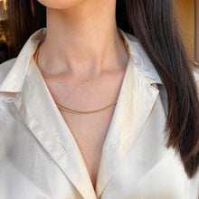 Load image into Gallery viewer, 14KT Yellow Gold + White Rhodium Reversible Omega Collar Necklace 20&quot;/ 3mm