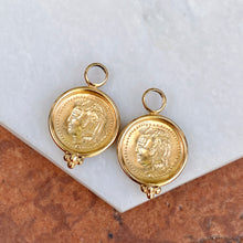 Load image into Gallery viewer, Estate 14KT Yellow Gold Matte Replica Roman Coin Earrings Charms, Estate 14KT Yellow Gold Matte Replica Roman Coin Earrings Charms - Legacy Saint Jewelry
