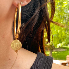 Load image into Gallery viewer, Estate 14KT Yellow Gold Matte Replica Roman Coin Earrings Charms, Estate 14KT Yellow Gold Matte Replica Roman Coin Earrings Charms - Legacy Saint Jewelry