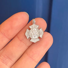 Load image into Gallery viewer, 14KT White Gold Polished Saint Florian Badge Pendant 23mm