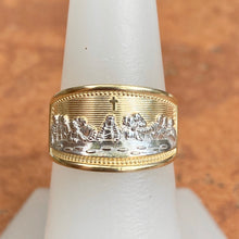 Load image into Gallery viewer, 10KT Yellow Gold + White Rhodium The Last Supper Cigar Band Ring, 10KT Yellow Gold + White Rhodium The Last Supper Cigar Band Ring - Legacy Saint Jewelry