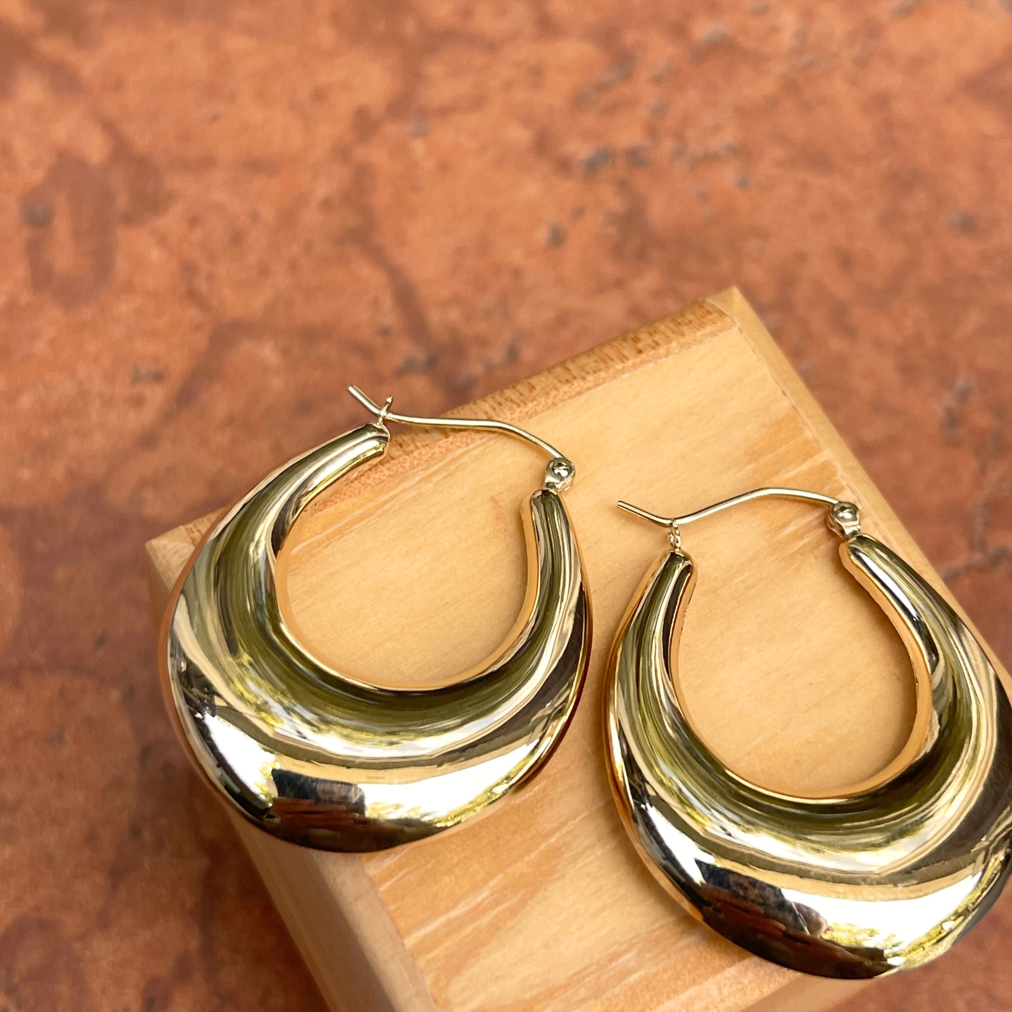 Thick Silver Hoops Creole Earrings Gold Hoops Chunky 