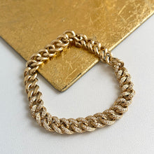 Load image into Gallery viewer, 14KT Yellow Gold 3/4 CT Pave Diamond Curb Chain Bracelet