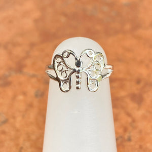 Sterling Silver Detailed Butterfly Toe Ring, Sterling Silver Detailed Butterfly Toe Ring - Legacy Saint Jewelry
