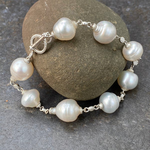 14KT White Gold +  Paspaley South Sea Pearl Spacers Bracelet, 14KT White Gold +  Paspaley South Sea Pearl Spacers Bracelet - Legacy Saint Jewelry