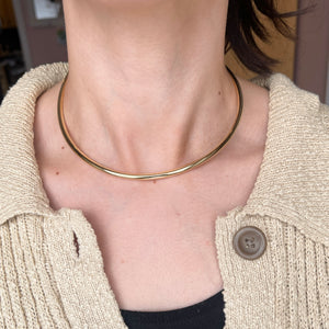 14KT Yellow Gold Plated Open Collar Neck Wire Necklace